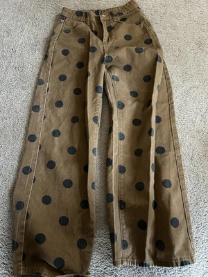 Pantalones de mezclilla para mujer Missguided a lunares pierna ancha talla 26 usados en excelente estado Foto 1 de 4