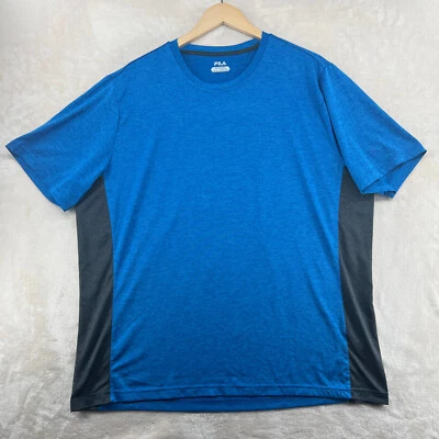 Fila Sport Men's Size XXL Solid Blue Stretch Gym Athletic Crew-Neck T-Shirt - Image 1 of 4