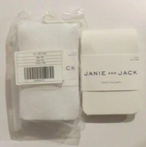 LOT OF 2 NWT KIDS GIRLS JANIE & JACK TIGHTS CREAM & WHITE SIZE 6-8 - Picture 1 of 1