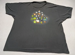 Video Game Alphabet Graphic T-Shirt 3XL Gray Retro Gaming Icons Halo Mario Tee - Picture 1 of 6