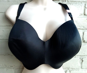 Cacique Balconette Bra Underwire Smooth Lightly Lined Black 40H