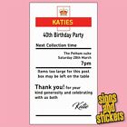 Personalised Royal Mail Birthday Party Card Post Box Card Sticker Any Size