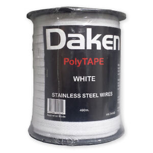 Daken 12mm Electric fence Poly Tape Polytape Made in Australia - 400m Roll - 