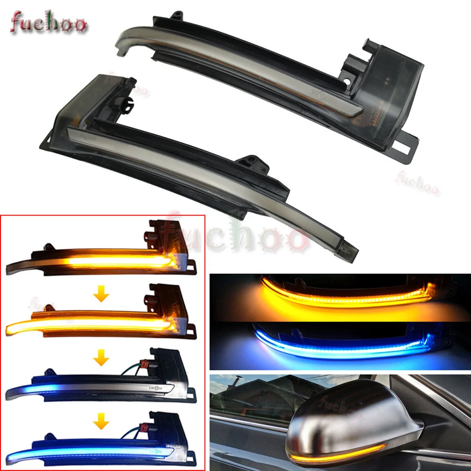 2pcs For Audi A3 8P A4 A5 B8 Q3 A6 C6 A8 LED Sequential Turn Signal Light - Изображение 1 из 4