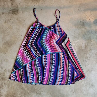 Express платье женщин средний розовый и фиолетовый геометрический узор мини-платье - Изображение 1 из 4