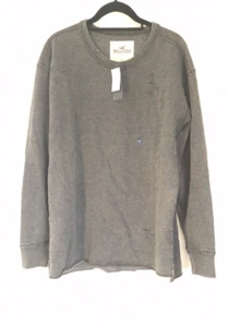 Hollister jumper para hombre sudadera hollister envejecida, dobladillo abierto, gris pequeño - Imagen 1 de 3