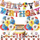 Circus Clown Birthday Party Decor Set Bunting Flag Banner Balloon Cake Topper