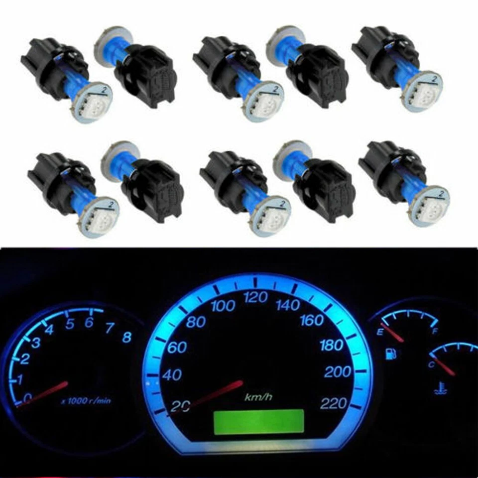 10X PC74 T5 Instrument Cluster Gauge Panel Dash 5050 LED Light Twist Socket Blue - Image 1 of 4