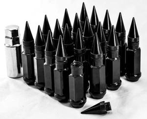92mm AodHan XT92 12X1.25 Steel Black Spiked Lug Nuts Fits Legacy 350z 240sx - Picture 1 of 3
