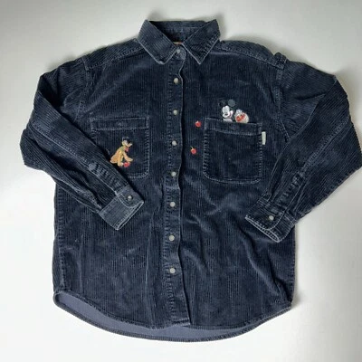 Camisa De Colección Disney Mickey Mouse Pluto Para Mujer Pequeña Negra Pana Manga Larga Foto 1 de 4