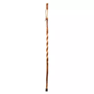 Twisted Hickory Walking Stick Handcrafted Single Foot Wooden Cane Walking Aid - Picture 1 of 12