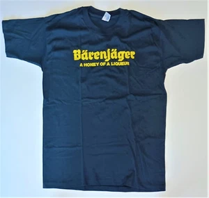 Vtg 90s Barenjager A Honey of a Liquor Promo Black L Cotton T-Shirt NOS - Picture 1 of 4