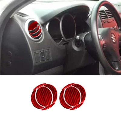 Cubierta de ventilación de aire de tablero de fibra de carbono roja para Suzuki Grand Vitara 2006-2013 Foto 1 de 4