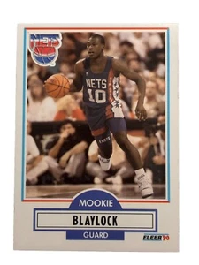 Excellent: Vintage 1990-91 FLEER Mookie Blaylock New Jersey Nets Rookie Card - Picture 1 of 2