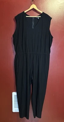Mono EILEEN FISHER ligero elástico crepé para mujer XL negro minimalista Foto 1 de 4