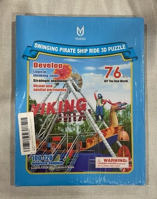 YUJISO Swinging Pirate Ship Ride 3D Puzzle Kit - 76pcs. - Image 1 of 2