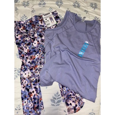 RBX Mujer Capri Leggings Camiseta sin Mangas Conjunto Prado de Flores XL 0153 Foto 1 de 4