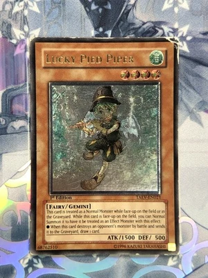 TAEV-EN021 Lucky Pied Piper Ultimate Rare 1st Edition Heavily Played YuGiOh TCG - Image 1 of 4