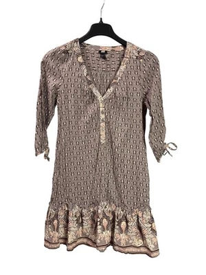 H & M женщин богемное стиль туника рубашка платье M хлопок пейсли цветочный принт длина до колена - Изображение 1 из 4