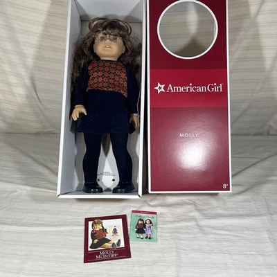 复古 Pleasant Company 美国女孩娃娃 Molly McIntire 带眼镜带盒 — 第 1/4 张图片