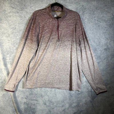 Champion Power Core Men's XL Quarter Zip Maroon Gray Long Sleeve Shirt EUC - Image 1 of 4