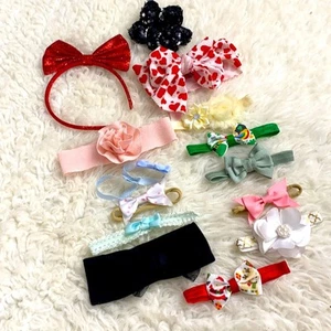 Pre-Owned lot of girls hair accessories headbands bows dress up 14 Pieces - Picture 1 of 5
