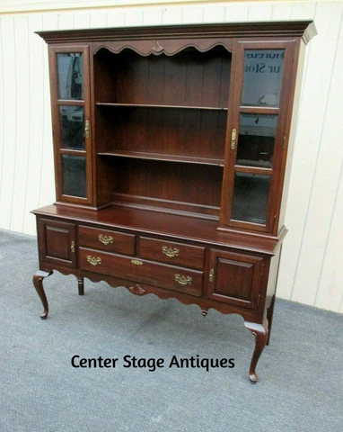 63395 ETHAN ALLEN American Traditional Cherry 2 Pc China Cabinet Curio Cover