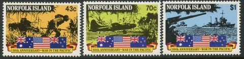 NORFOLK ISLAND Sc#514-516 1991 World War II Complete Set OG Mint NH Cover