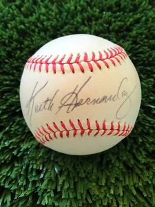 KEITH HERNANDEZ NOMBRE COMPLETO FIRMADO LIGA NACIONAL CARDENALES DE BÉISBOL METS INDIOS - Imagen 1 de 2