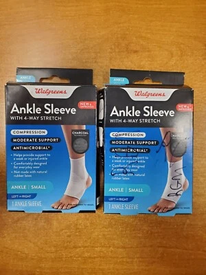Paquete de 2: Manga de compresión de tobillo Soporte moderado *PEQUEÑO* Walgreens (4611) - W2C Foto 1 de 4