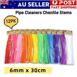 12PKx 50PCS 30cm Pipe Cleaners Chenille Stems Craft Sticks Assorted Colours Art - Picture 1 of 1