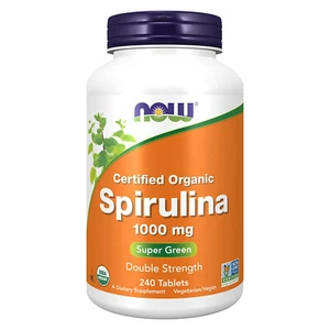 NOW FOODS Spirulina Double Strength 1000 mg Organic 240 Tablets - Picture 1 of 10
