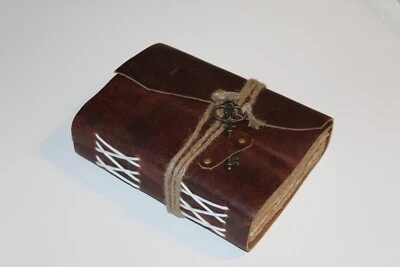 Handmade Rustic Leather Journal Notebook Bound Writing Sketch Diary Vintage Book - Image 1 of 4