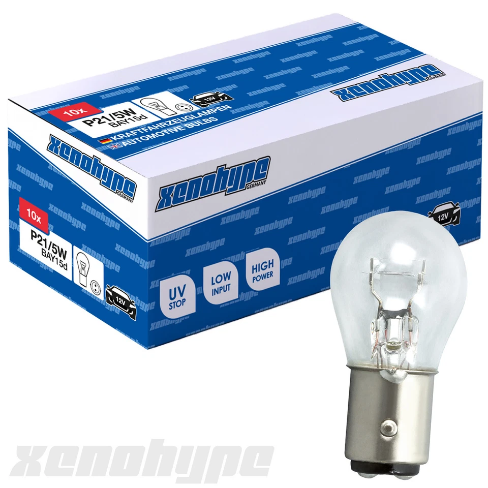 10x xenohype 12 V P21/5W Kugel Lampe BAY15d 21/5 Watt Autolampen Birnen