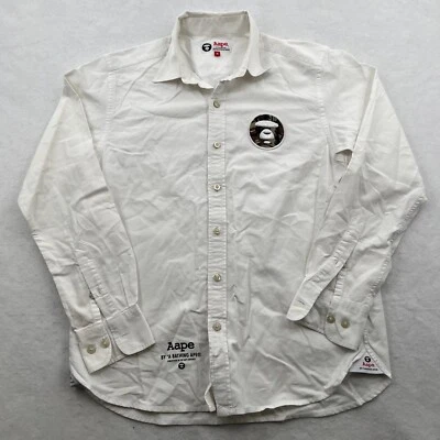 Aape by A Bathing Ape Men's Long Sleeve Button Up Shirt Cotton White Size Medium - Image 1 of 4