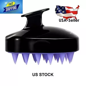 Shampoo massaggio cuoio capelluto capelli spazzola silicone, nero e viola (acquista 3 ricevi 1 gratis) - Foto 1 di 7