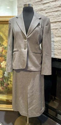 Vintage Wool Grey Skirt Suit Set Grey Size Juniors 11 Lined - Image 1 of 4