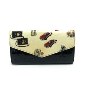 Billetera larga plegable LOUIS VUITTON M50371 blanca/negra - Imagen 1 de 9