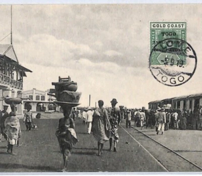 TOGO Postcard ANGLO-FRENCH OCCUPATION Overprint VIEW-SIDE Franking 1919 CTO YJ49 - Image 1 of 4