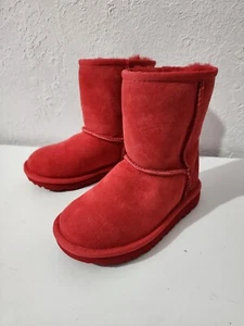UGG Classic II Toddler Red Sherling Lined Fur Winter Boots 1017703T Kids Size 10 - Picture 1 of 6