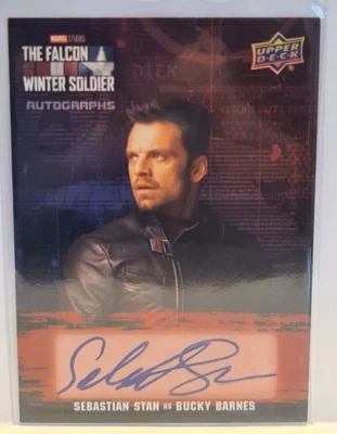Falcon & the Winter Soldier Auto Autograph Card A-SE Sebastian Stan Bucky Barnes - Image 1 of 2