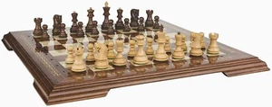 Handmade Wooden Chess Set Dubrovnik Zagreb Royal 3" - Mosaic Luxury Chess Board - Picture 1 of 4