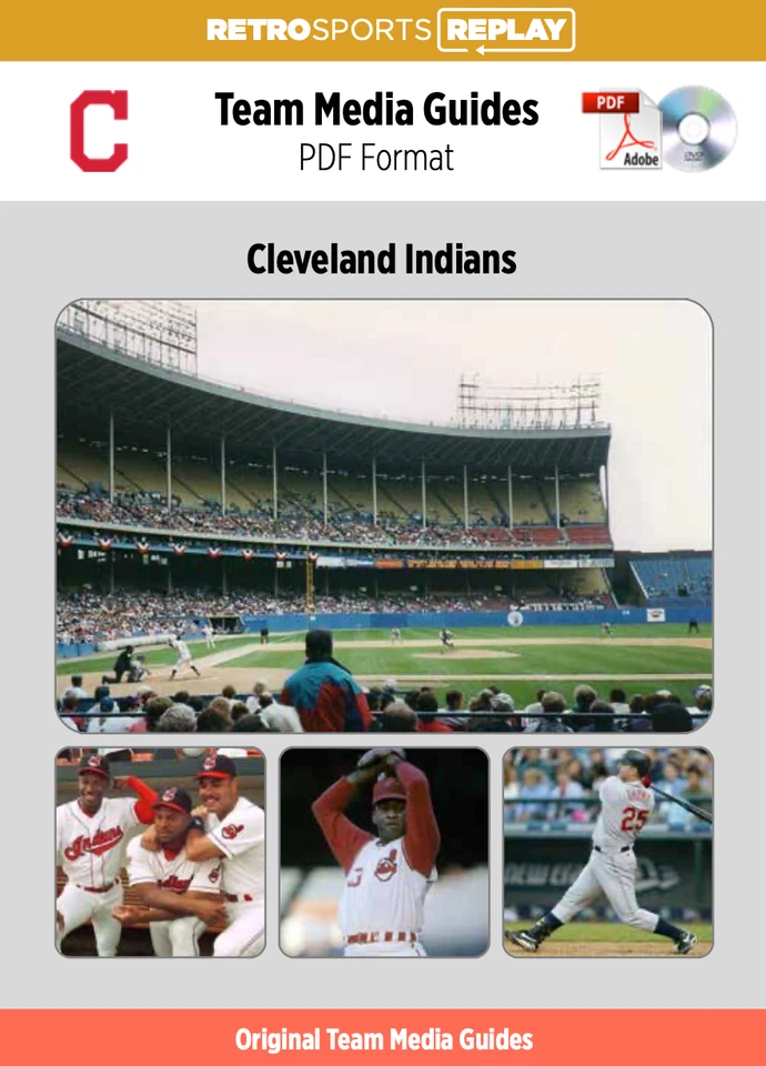 Cleveland Indians Guardians Media Guide 1940-2024 Collection 25 PDFs DVD Disc - Image 1 of 4