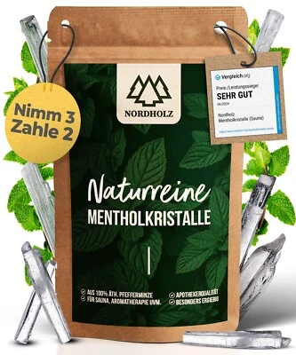 NORDHOLZ ❄️ Mentholkristalle für Sauna - Menthol Kristalle - Sauna Zubehör - Saunaaufguss
