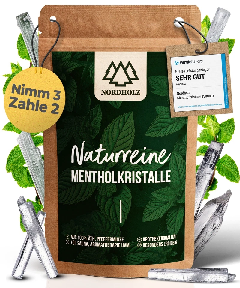❄️ Mentholkristalle für Sauna - Menthol Kristalle - Sauna Zubehör - Saunaaufguss - Bild 1 von 4