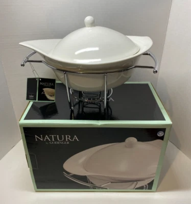 New Natura by Godinger 1-Qt Porcelain Covered Baker with Serving Rack Collection - Image 1 of 4