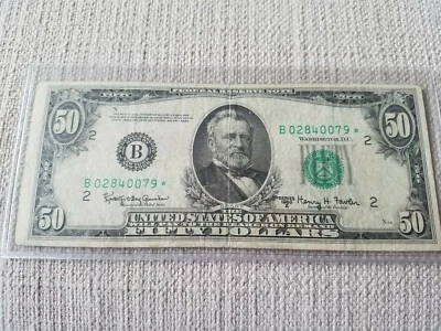 FR.2112-B* RARE  1950E **STAR** FRN New York NY  B02840079* - Image 1 of 4