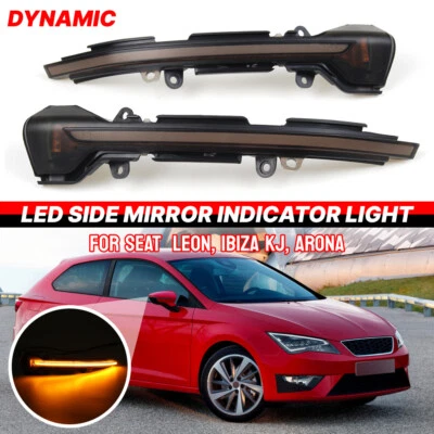2X Spiegelblinker Außenspiegel Blinker für Seat Leon 5F Ibiza Arona Smoked - Bild 1 von 4