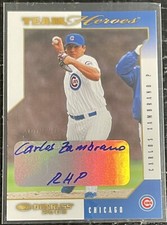 2003 Donruss Team Heroes #105 CARLOS ZAMBRANO AUTO w/ INSCRIPTION! CHICAGO CUBS!