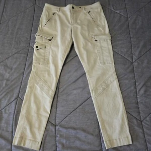 Pantalones de montar Lauren Ralph Lauren para mujer beige cargo ajustados de mezclilla elásticos talla 12 - Imagen 1 de 13